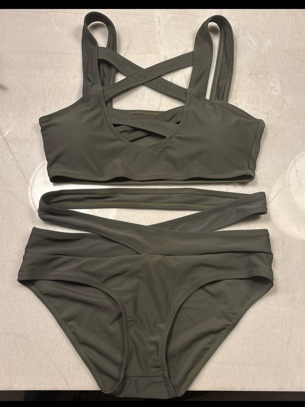 Cupshe Olive Green Bikini Set